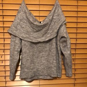 Grey Off The Shoulder Sweater